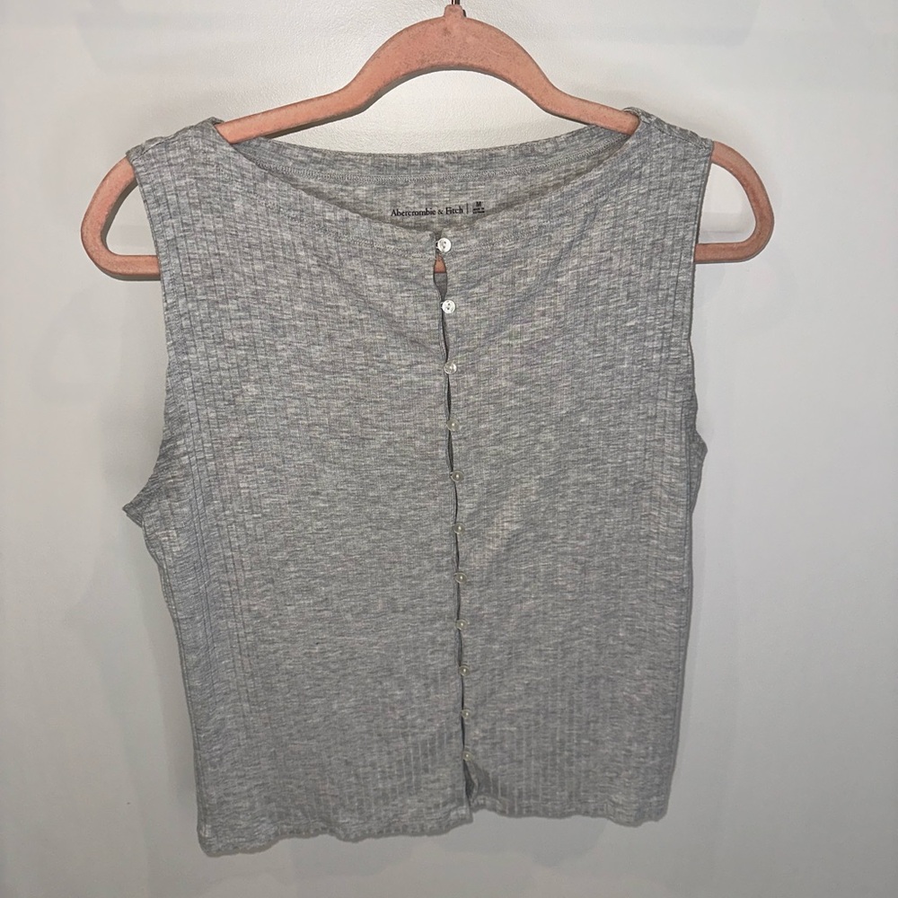 Abercrombie & Fitch Light Gray Ribbed Tank Top